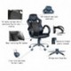 Silla Gaming Ejecutiva Giratoria Altura ajustable Oficina Escritorio con Diseño ergonómico Respaldo alto Reposabrazos Tapizad