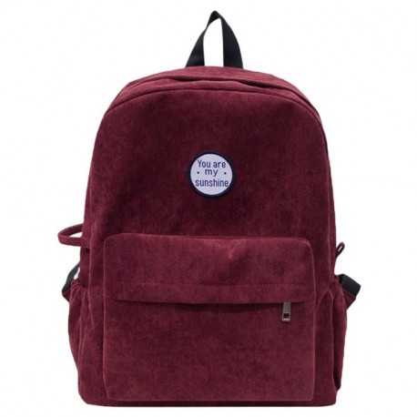 ESAILQ Bolsos Mochila de Universitarias Escolares Mini Casual para Mujer Niñas Estudiantes. Vino rojo 