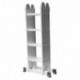 Escalera Mctech®, 6 en 1, de aluminio, telescópica, 340/470 cm, multiusos, con articulaciones regulables, para andamio de tra