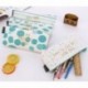 Kanggest Moda Lona Estuches de Lápiz de Modelo Azul Impreso ​​para Niños Bolso del Lápiz de la Cremallera Bolso Cosmético Fue