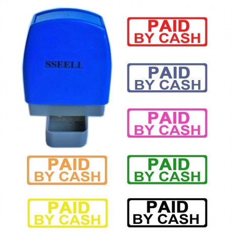 SSEELL Sello de goma automático "Pagado en efectivo". Autoentintable, preentintado, reentintable. Para oficinas, empresas, es