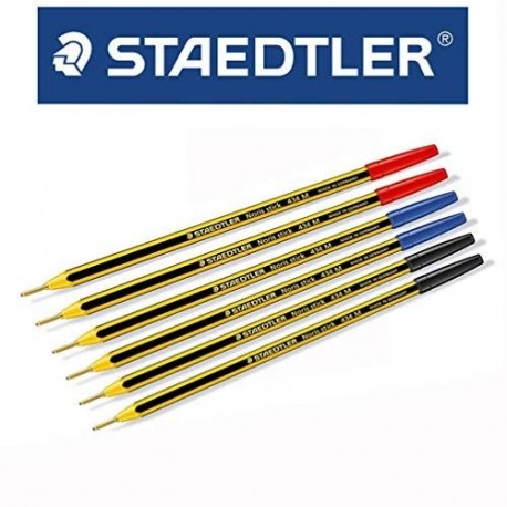 - Staedtler - Noris Stick. Set de 6 bolígrafos con punta de esfera de 1 mm. Colores: azul, rojo y negro