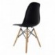 La Silla Española - modelo Laredo - silla de estilo nórdico - asiento en simil y patas en madera - negro - 47x42x83 cm - 1 un