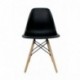 La Silla Española - modelo Laredo - silla de estilo nórdico - asiento en simil y patas en madera - negro - 47x42x83 cm - 1 un