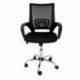 La Silla Española Ribadeo Silla de Oficina sin Reposacabezas, Poliéster y Rejilla, Negro, 61x58x89 cm