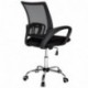 La Silla Española Ribadeo Silla de Oficina sin Reposacabezas, Poliéster y Rejilla, Negro, 61x58x89 cm
