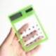 Lezed 2Pieces calculadora solar y función táctil, ultrafina, transparente, calculadora portátil de 8 dígitos Pantalla verd
