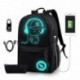 Bolso Ligera de Escuela con Impermeable Amortiguar los choques Bolso noctilucente de la computadora Bolsa de Viaje con USB Pu