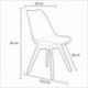 duehome - Beench - Pack de 4 sillas, silla comedor, salón, cocina o escritorio, pata acabado en madera de Haya, medidas: 49 c
