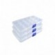 Homiki - Caja de almacenamiento de joyas, plástico 15 compartimentos, utensilio ajustable, contenedor de usos múltiples