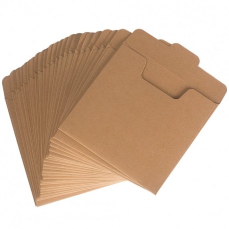 Benail - 50 Sobres de Papel Kraft para CD 12,7 x 12,7 cm 