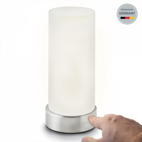 Lámpara de mesa I Lámpara de mesa de noche I Regulable en 4 niveles diferentes de luminosidad I Blanca I Forma cilíndrica I P