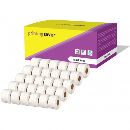 30 Compatibles Rollos 99012 S0722400 36mm x 89mm Etiquetas para Dymo LabelWriter 4XL 450 400 330 320 310 Twin Turbo Duo Seiko