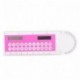 Ruikey Creative 10 cm Mini regla de plástico LCD Display Digital Calculator 2 en 1 portátil portátil de la calculadora de los