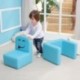 Mesa y silla para niños Emall multifunción con diseño de cara sonriente para niños y niñas azul azul