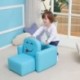 Mesa y silla para niños Emall multifunción con diseño de cara sonriente para niños y niñas azul azul