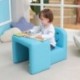 Mesa y silla para niños Emall multifunción con diseño de cara sonriente para niños y niñas azul azul