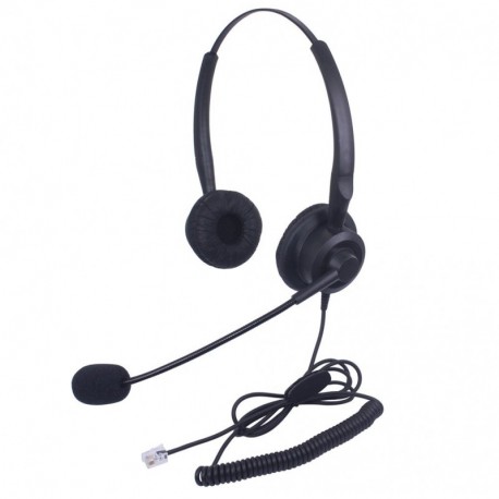 Xintronics Auriculares Teléfono Fijo Binaural RJ9, Cascos con Cancelación de Ruido Micrófono para Plantronics M10 M12 M22 MX1