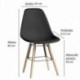 VS Venta-stock Pack 2 sillas Tower Halley Negro, Silla Eames Negro y Madera de Haya, Medidas: 47 cm Ancho x 56 cm Fondo x 81 