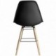 VS Venta-stock Pack 2 sillas Tower Halley Negro, Silla Eames Negro y Madera de Haya, Medidas: 47 cm Ancho x 56 cm Fondo x 81 