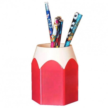 Laat Portalápices con forma de lápiz – Organizador para la oficina y el hogar 10,5 x 7,5cm rojo