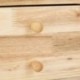 Relaxdays Mesa Auxiliar de Madera, Mesita de Noche de Nogal, 2 Niveles, con cajón, Estrecha HxLxP: 80x35x30 cm, Natural