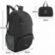 SueH Design Mochila de 30L Resistente al Agua, Mochila Plegable y Ligera, Negro