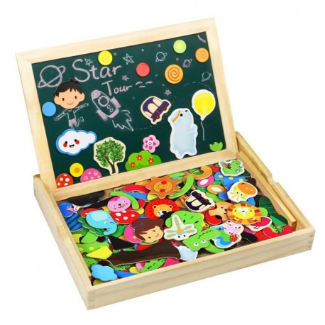 TONZE Pizarra Magnética Niños Rompecabezas Madera Pizarras Infantil Montessori Juguetes Puzzle de Madera Tablero de Dibujo de