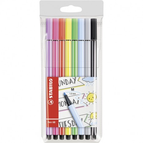 Premium de fieltro lápiz – STABILO Pen 68 – My STABILO Journal – 8 Pack – 8 colores