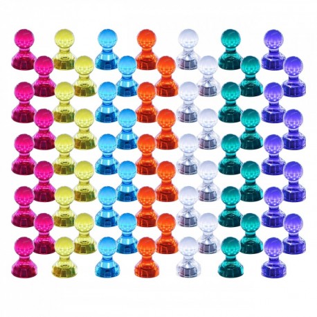 Push Pin Imanes, 60 unidades, color fuerte magnético chinchetas, perfecto imanes para pizarra, nevera, mapa y calendario Mage