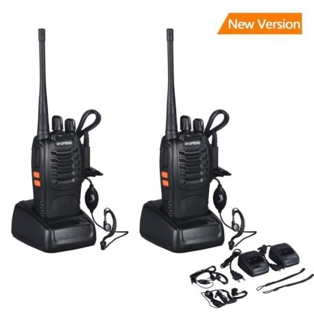 walkie talkie, BF-888S transceptor recargable 16 Canales, UHF 400-470 MHz, 105 CDCSS, Alcance de hasta 6 km VHF / UHF FM 5W, 