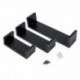 TANBURO Juego de 3 Estantes Tablero de pared en U-Forma para Libros CDs Estanterías de pared Cubos retro, MDF Holz -Negro