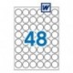 APLI 13882 - Etiquetas blancas imprimibles Ø30,0 , adhesivo permanente 25 hojas