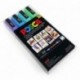 Uni Posca - PC-5M - Juego de rotuladores de colores, para pintar, 4 unidades, en estuche de plástico, tonos pastel fríos