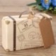 amajoy 50pcs Mini maleta boda Favor caja con cordel de yute de tarjeta de papel Kraft y Candy caja para fiesta de cumpleaños 