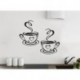 Aikesi Etiqueta de la pared Decoración tazas de café Patrón Decalque de la pared Elegante Etiqueta Desprendible Coffee Shop C