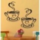 Aikesi Etiqueta de la pared Decoración tazas de café Patrón Decalque de la pared Elegante Etiqueta Desprendible Coffee Shop C