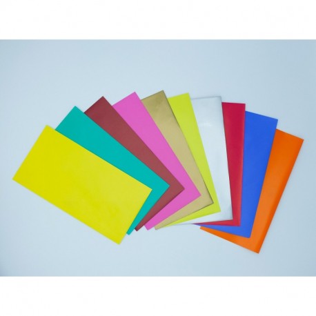 Paquete de sobres Americanos de varios colores. Alta calidad. 150 unidades. Tamaño 22,5x11,5 cm.