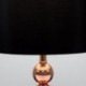 MiniSun - MiniSun - Lámpara moderna de mesa táctil, con base de columna de esferas - en cobre y pantalla negra estilo seda