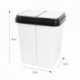 Grizzly Cubo De Basura - 2 Compartimentos - Doble Contenedor Con Separador Con Capacidad de 2 x 25 Liter - Gris Claro