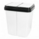 Grizzly Cubo De Basura - 2 Compartimentos - Doble Contenedor Con Separador Con Capacidad de 2 x 25 Liter - Gris Claro