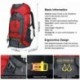 Vbiger Mochila al Aire libre de 60L Mochila de Viaje Impermeable Mochila de Escalada Senderismo Trekking con Cubierta para la