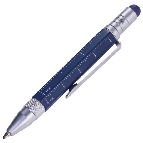 TROIKA CONSTRUCTION LILIPUT – PIP25/BL – Bolígrafo multitarea pequeño – Tool Pen– regla de centímetros/pulgadas – destornil