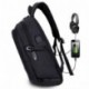 WAWJ Mochila antirrobo Impermeable, Mochila para portátil Multiusos Daypacks con Puerto de Carga USB Negro 