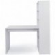 COMIFORT T08B - Escritorios y Estantería Reversible Mesa de Ordenador Juvenil o para Oficina 120x52x72/144 cm Color Blanco