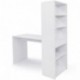 COMIFORT T08B - Escritorios y Estantería Reversible Mesa de Ordenador Juvenil o para Oficina 120x52x72/144 cm Color Blanco