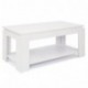 COMIFORT T09B - Mesa de Centro Elevable Revistero Incorporado Mesas salón Color Blanco Mate 100x50x43/55 cm