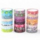 24 rollos de Washi Tape Set - 24 Rollos de 8 mm de ancho, cinta adhesiva decorativa para DIY Craft Scrapbooking envoltura de 