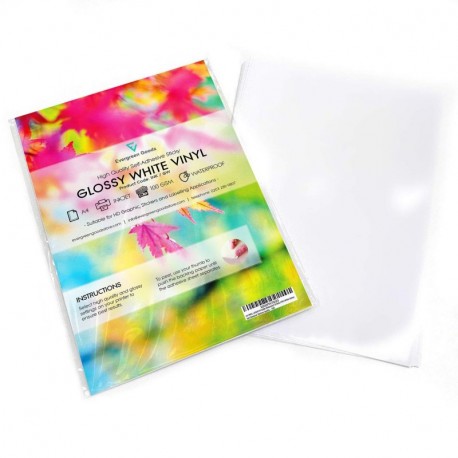 10 hojas A4 impermeables de vinilo de gran calidad color blanco brillante, autoadhesivas e imprimibles