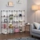 SONGMICS Armario Modular, Zapatero, Estantería, Organizador de Almacenaje de Plástico, 16 Cubos, sin Puertas, para Ropa Jugue
